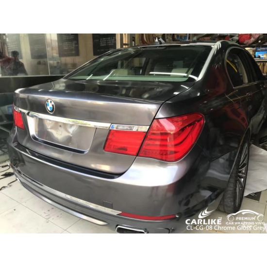 Šedá lesklá metalická fólia