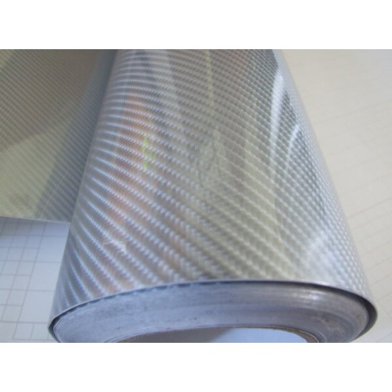 Strieborná 5D karbónová fólia (vzor 1)