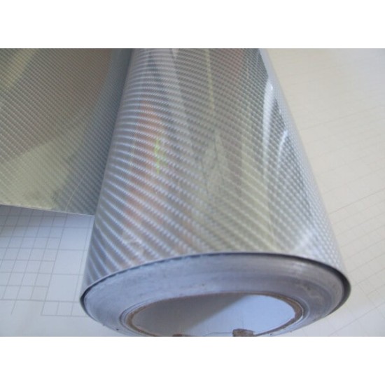 Strieborná 5D karbónová fólia (vzor 1)