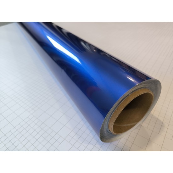 Modrá lesklá metalická fólia