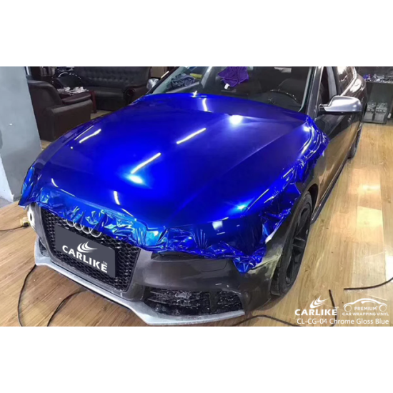 Modrá lesklá metalická fólia