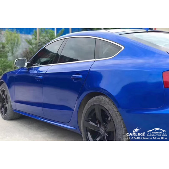 Modrá lesklá metalická fólia