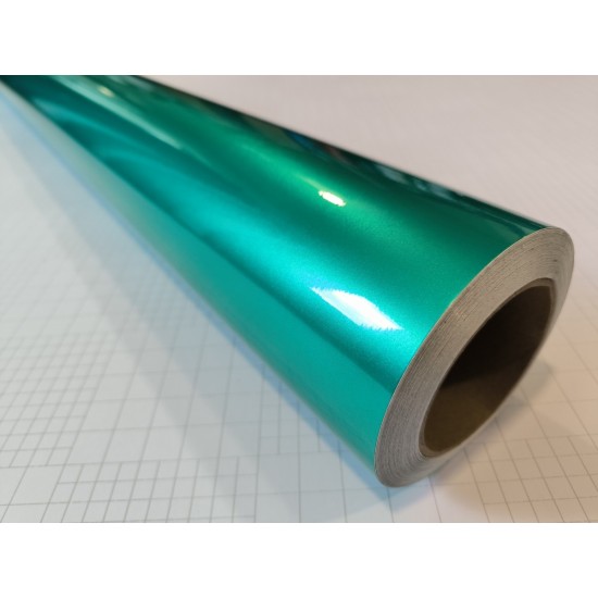 Tyrkysová lesklá metalická fólia
