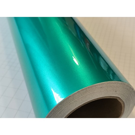 Tyrkysová lesklá metalická fólia