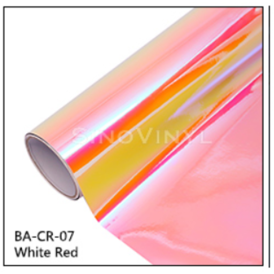 Chameleon plotrová fólia - white red