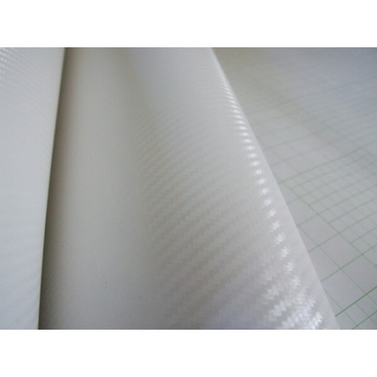 Biela 3D karbónová fólia