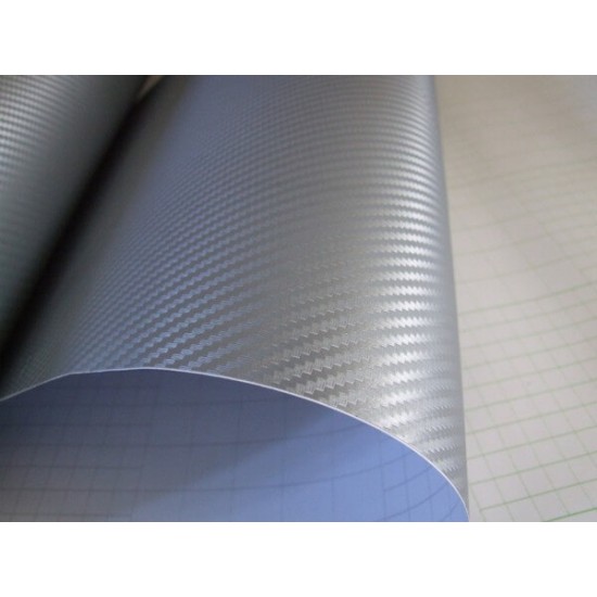 Strieborná 3D karbónová fólia