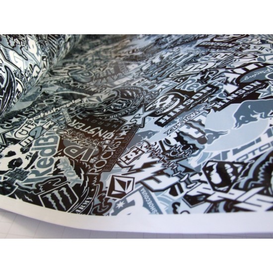 Stickerbomb fólia HD-053 - Black&White