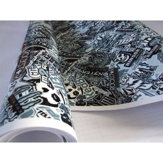 Stickerbomb fólia HD-053 - Black&White