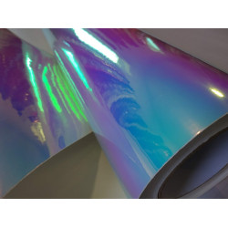 Dúhová chrómová fólia - modrá - rozmer 1,35m*0,95m
