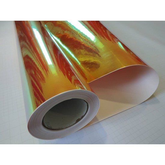 Dúhová chrómová fólia - oranžová