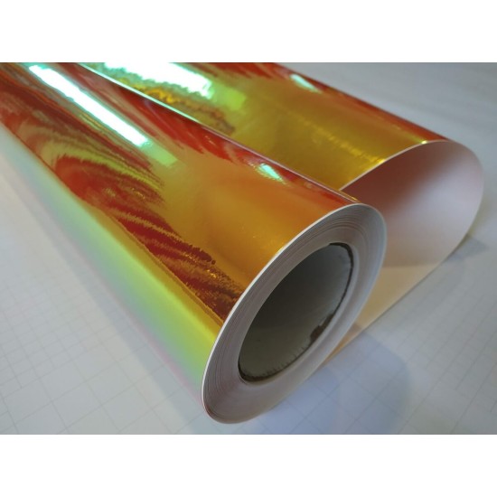 Dúhová chrómová fólia - oranžová
