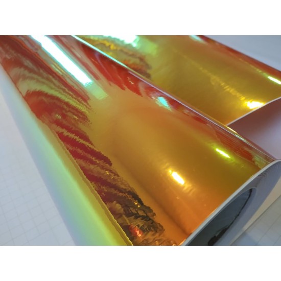 Dúhová chrómová fólia - oranžová