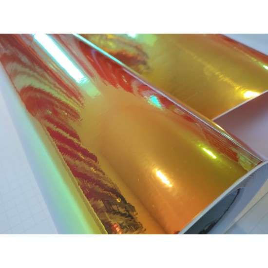 Dúhová chrómová fólia - oranžová