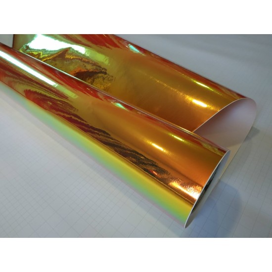 Dúhová chrómová fólia - oranžová