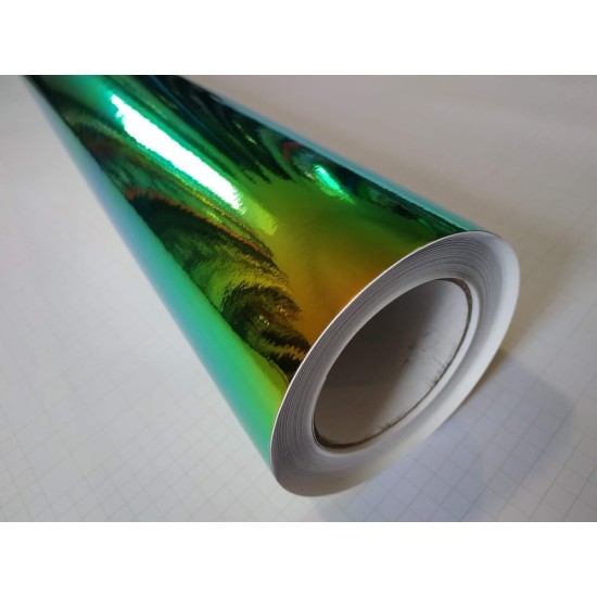 Dúhová chrómová fólia - zelená