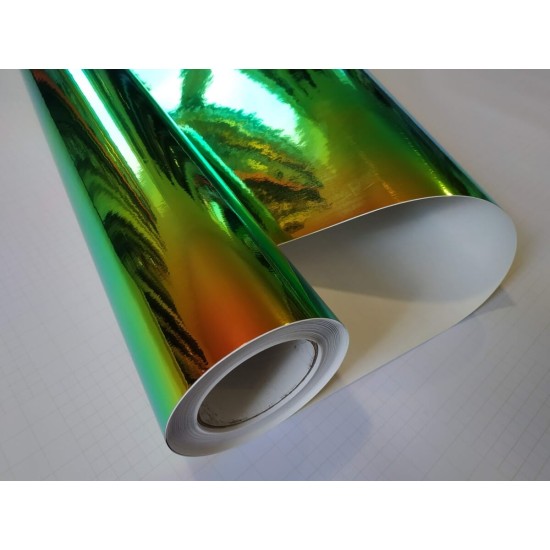 Dúhová chrómová fólia - zelená