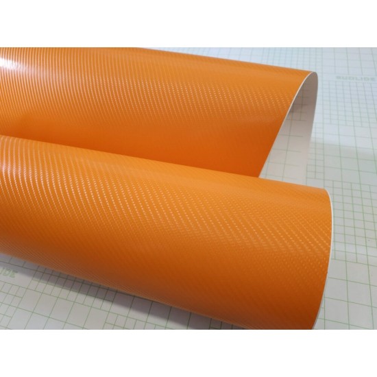 Oranžová 4D karbónová fólia