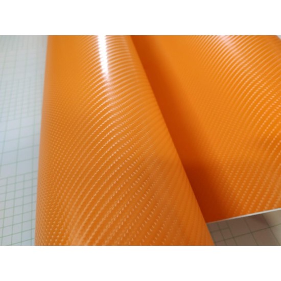 Oranžová 4D karbónová fólia
