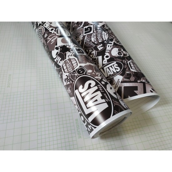 Stickerbomb fólia HD-058 Black&White