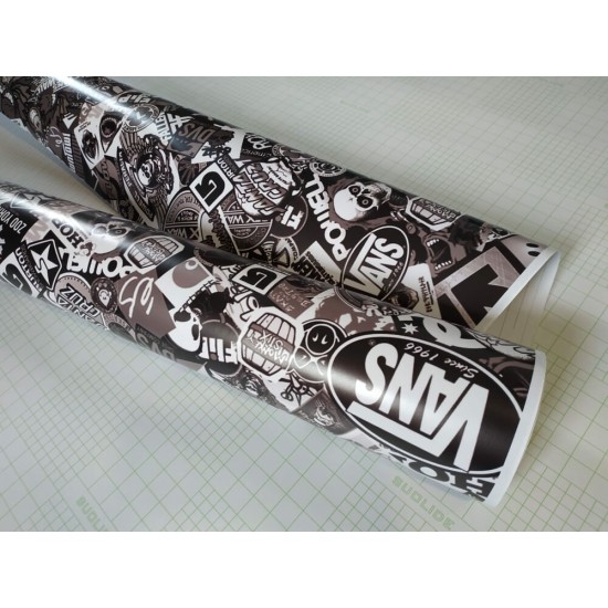 Stickerbomb fólia HD-058 Black&White