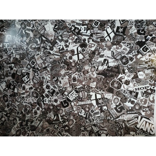Stickerbomb fólia HD-058 Black&White