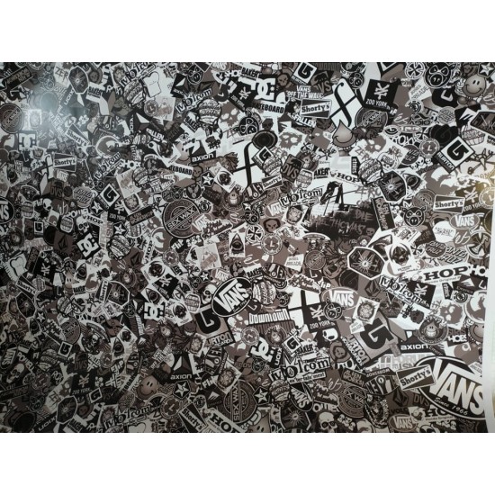 Stickerbomb fólia HD-058 Black&White