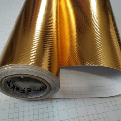 Zlatá chrómová 3D karbónová fólia Zlatá chrómová 3D karbónová fólia