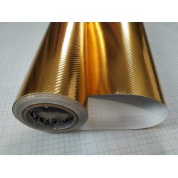 Zlatá chrómová 3D karbónová fólia