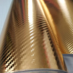 Zlatá chrómová 3D karbónová fólia Zlatá chrómová 3D karbónová fólia