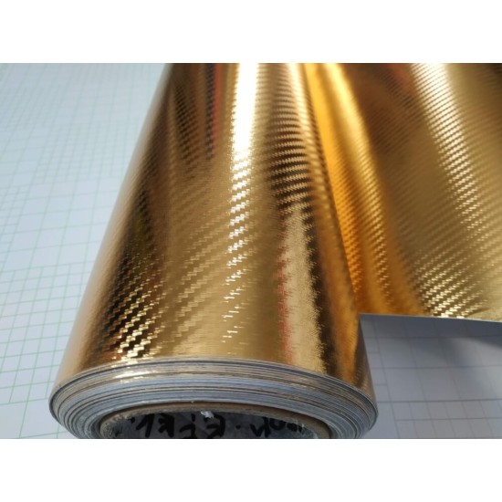 Zlatá chrómová 3D karbónová fólia Zlatá chrómová 3D karbónová fólia