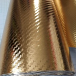 Zlatá chrómová 3D karbónová fólia Zlatá chrómová 3D karbónová fólia