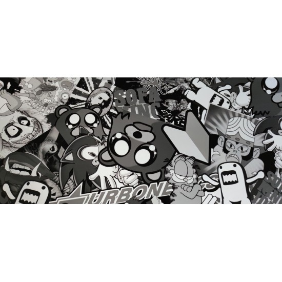 Stickerbomb fólia - rozmer 1m x 1m - "E"