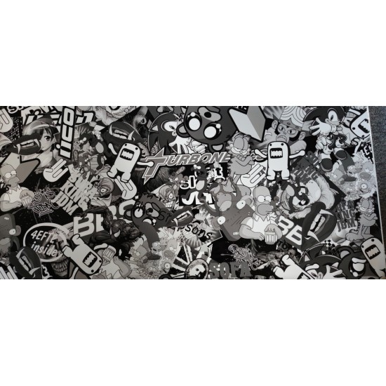 Stickerbomb fólia - rozmer 1m x 1m - "E"