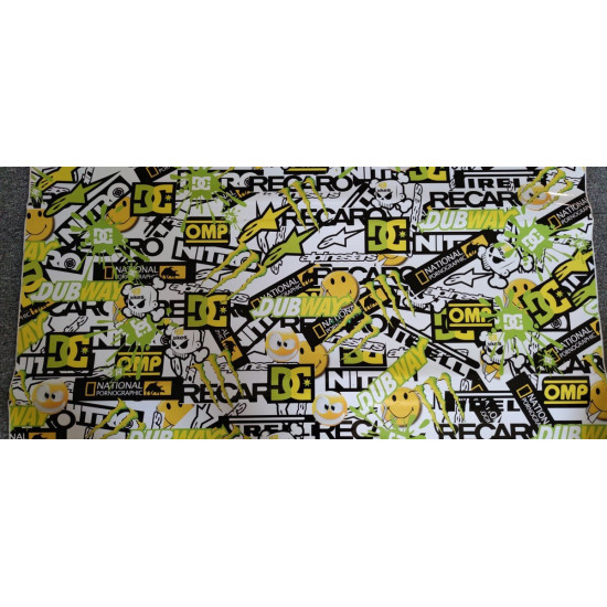 Stickerbomb fólia - rozmer 1m x 1m - "G"