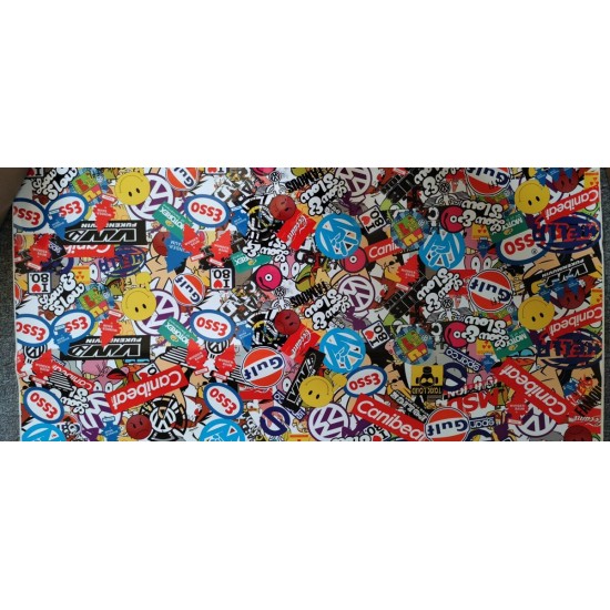 Stickerbomb fólia - rozmer 1m x 1m - "J" Stickerbomb fólia - rozmer 1m x 1m - "J"