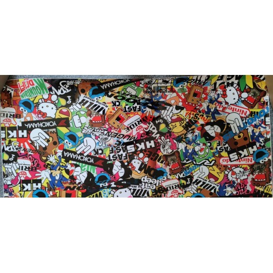 Stickerbomb fólia - rozmer 1m x 1m - "K"