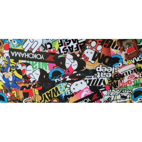 Stickerbomb fólia - rozmer 1m x 1m - "K"