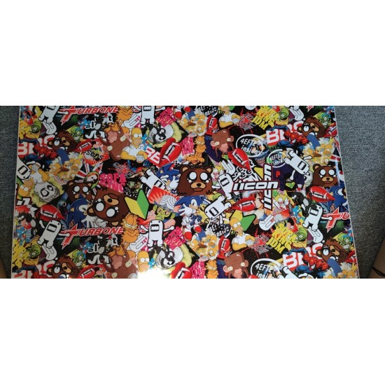 Stickerbomb fólia - rozmer 1m x 1m - "M"
