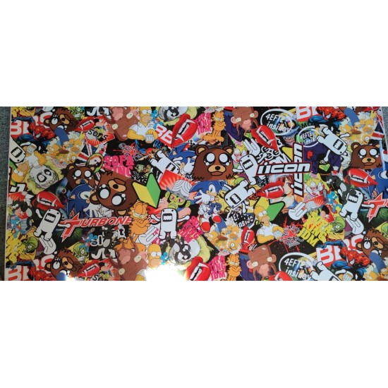 Stickerbomb fólia - rozmer 1m x 1m - "M" Stickerbomb fólia - rozmer 1m x 1m - "M"
