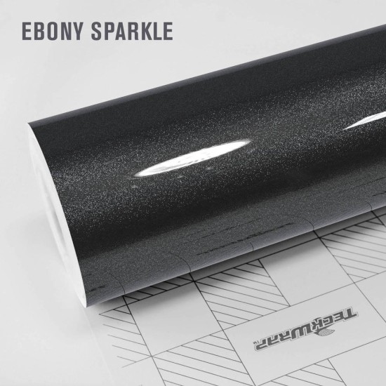 Čierna lesklá perleťová fólia - Ebony Sparkle