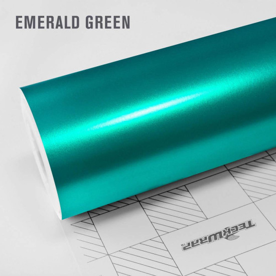Emerald zelená saténová chrómová fólia - S