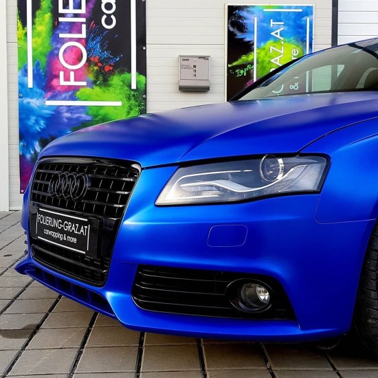 Modrá saténová chrómová fólia - S - rolka Modrá saténová chrómová fólia - S - rolka