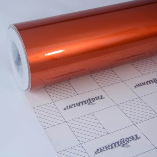 Oranžová lesklá Aluminium metalická fólia - S