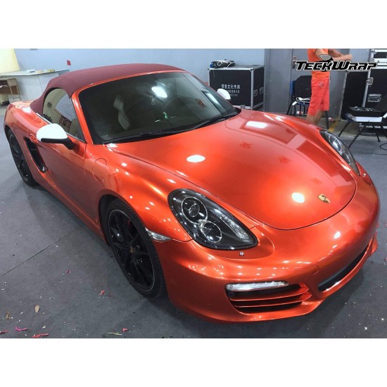 Oranžová lesklá Aluminium metalická fólia - S