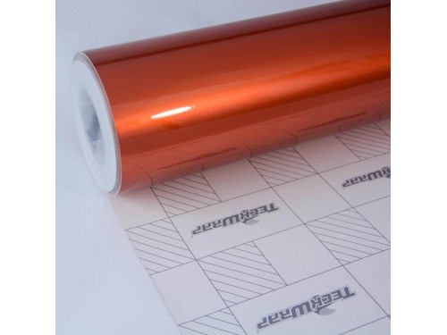 Oranžová lesklá Aluminium metalická fólia - S