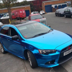 Modrá chrómová fólia