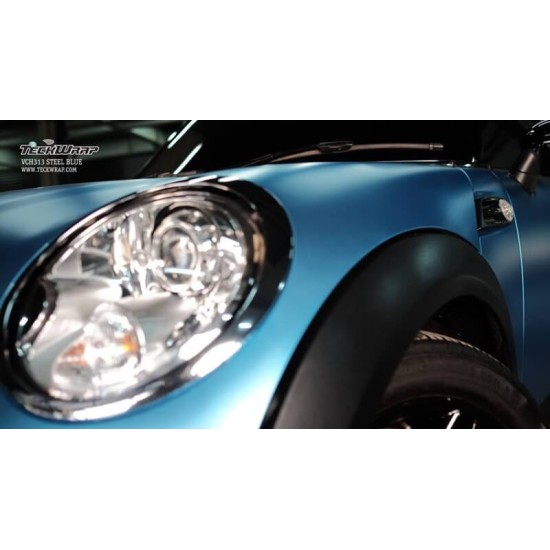 Oceľová modrá matná chrómová fólia