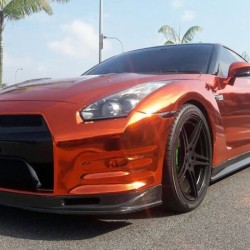 Oranžová chrómová fólia Oranžová chrómová fólia